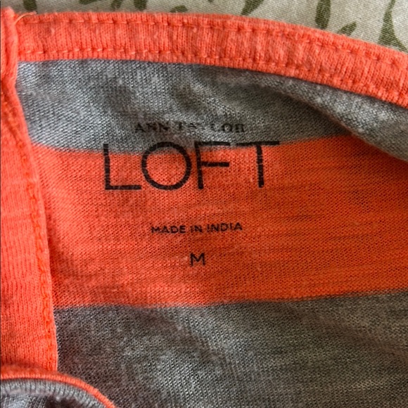Ann Taylor LOFT Orange and Gray 3/4 Sleeve Blouse - Picture 6 of 7